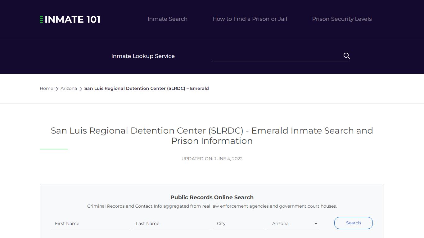 San Luis Regional Detention Center (SLRDC) - Inmate Lookup